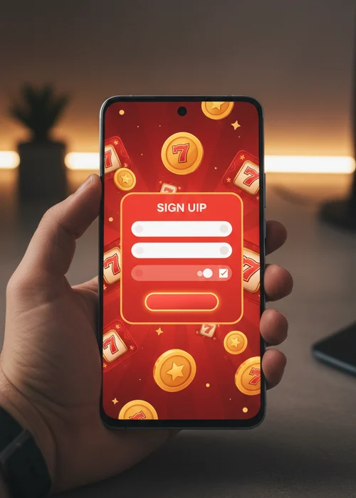 A screenshot of the Red Dragon Casino registration form on a mobile device, showing fields for email and password input